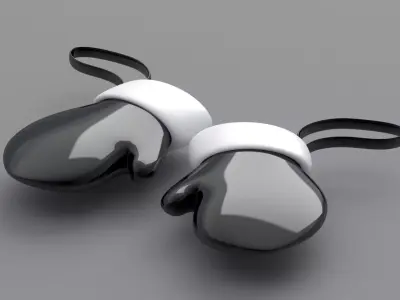 christmas hand gloves Black 3D model