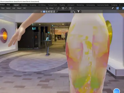 The florist party dress  3D model