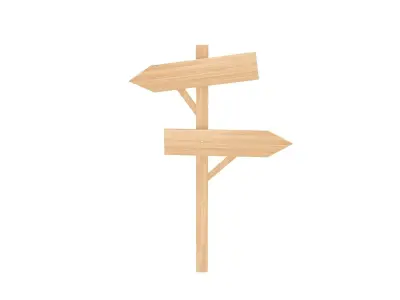 Wooden Signboard 3D model