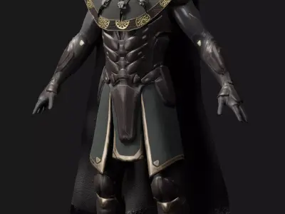 male scifi game ready warrior Low-poly 3D model