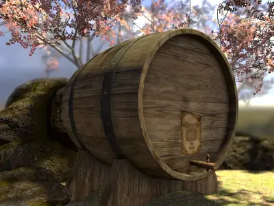 Barrel Beer aaa Low-poly 3D model