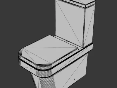 Bathroom Toilet Low-poly 3D model