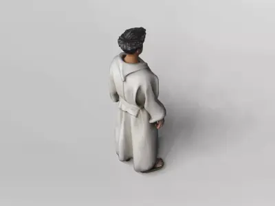 Stylized Male Character in Bathrobe 3D Model 3D model