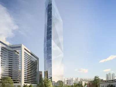 Skyscraper 3d model at night 3D model