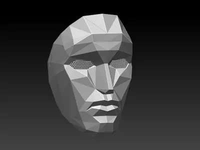 Low Poly Front Man Mask Squid Game Inspired 3D Model 3D model