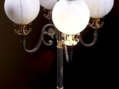 Modular Street Sphere Lamp 8K - 10 sizes Low-poly 3D model
