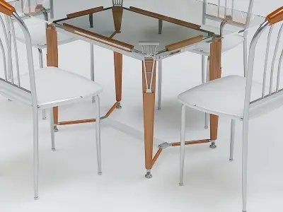 Chair and Table Set 3D model