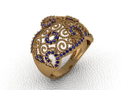 ring 25 pieces drawing 3d rihone drawing ring rings ring jewelry 3D print model