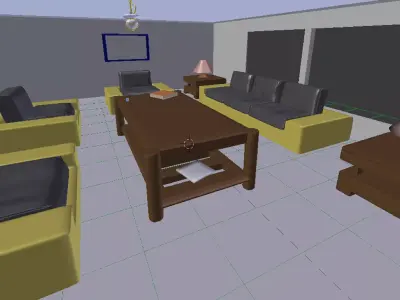 Room Interior Low-poly 3D model