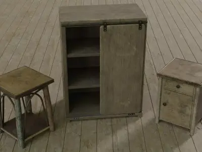 Wooden Furnitures -  Special for cabins and houses in the wood Low-poly 3D model