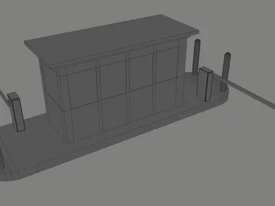 Guard Booth Street Low-poly 3D model