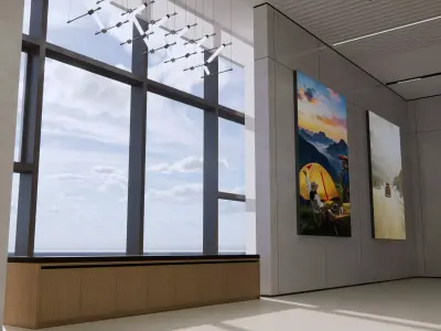 Futuristic EV Platform Chassis 3D Model   Modern Car Showroom  3D model