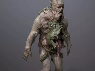 Parasite human Low-poly 3D model