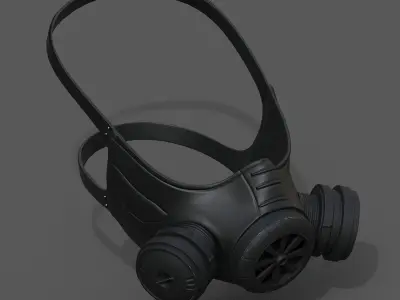 Gas mask helmet 3d model military combat fantasy  Low-poly 3D model