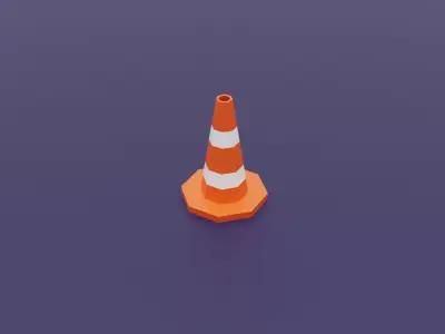 Low Poly Traffic Cone City Road and Construction Prop Free low-poly 3D model