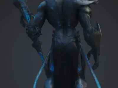 Futuristic Villan Boss Low-poly 3D model