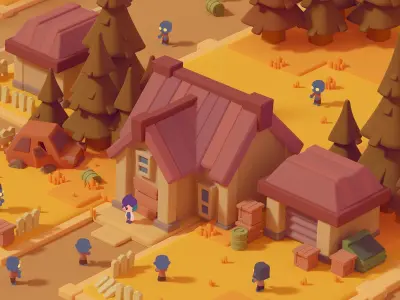 Building - Town Pack 02 Stylized 3D  3D model