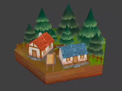 128 Hexlands Low-poly 3D model Low-poly 3D model Low-poly 3D model