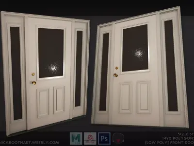 Front Door Low Poly Mobile Ready Low-poly 3D model