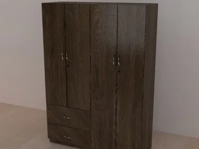 Wooden Cabinet Low-poly 3D model Low-poly 3D model