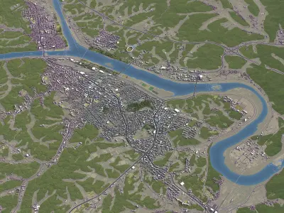 Andong - City 3D Model Low-poly 3D model