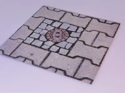 Hydrant street cover 02 high-poly 3D model