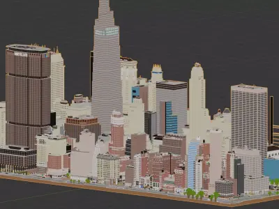 3D map Minecraft New York  Low-poly 3D model