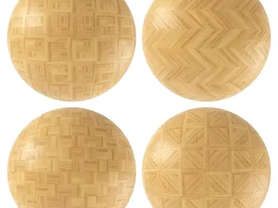 Parquet - Laminate - Wooden floor 4 in 1 3D model 48