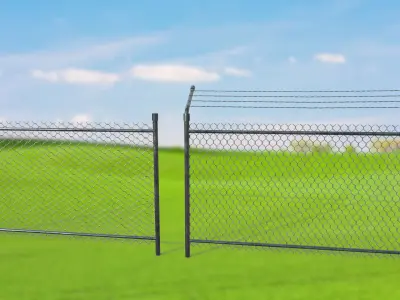 Netting Mesh Fence Kit Low Poly  Low-poly 3D model