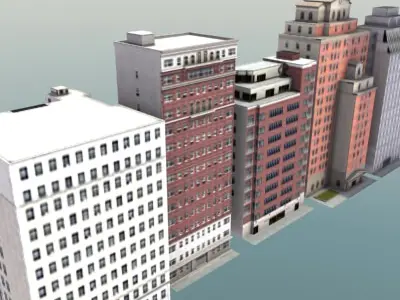 Low Poly Game Buildings Set01 Low-poly 3D model