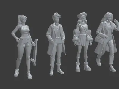 Street Style Girls Figure 3D print model