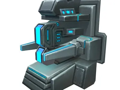 Wall Fortress - Machine Gun Type 01 3D model