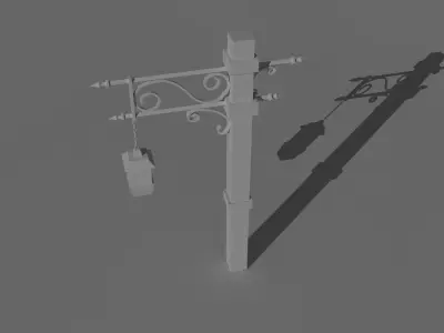 Lamp post Low-poly 3D model