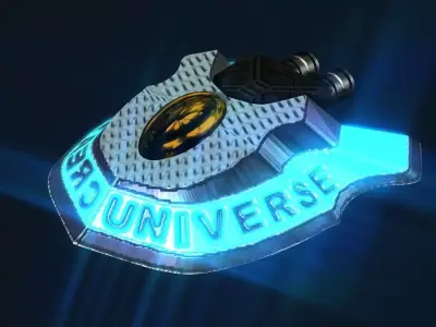 Creative Universe Flat floor Spaceship Low-poly 3D model