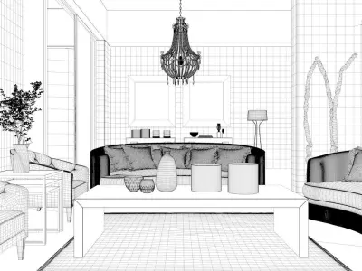 VRay - C4D Scene files - African Interior Scene 3D model