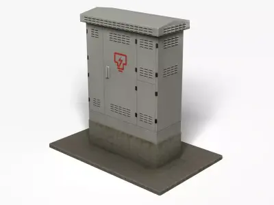 Electric Box Low-poly 3D model 2