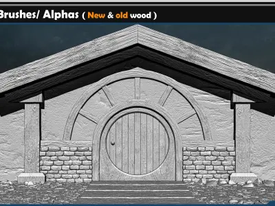 40 Wood VDM Brushes-Alphas  Vol 02 Texture