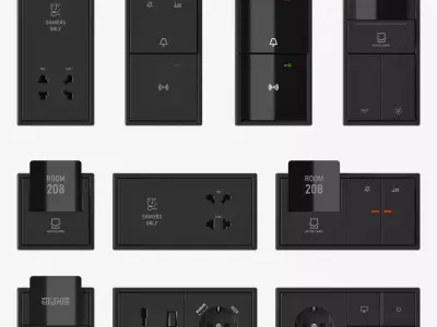 JUNG LS 990 - Hospitality kit 34 items 3D model