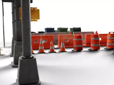 City Street Props Pack Low-poly 3D model