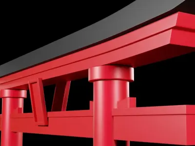 Japanese gate Free 3D model