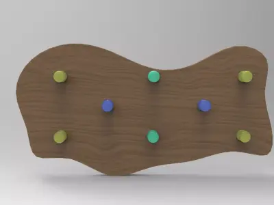 Bool Wall Mounted Rack Low-poly 3D model