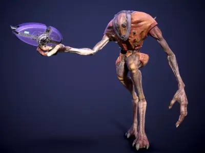Tauran Alien Creature Low-poly 3D model