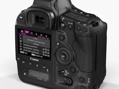 Canon EOS-1D X Mark II DSLR camera Low-poly 3D model