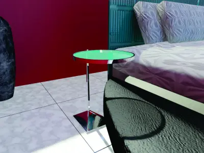 Contemporary Bed with side tables FREE Free 3D model