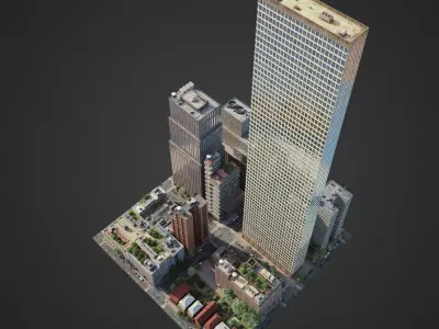 Realistic City District H11-R7 3D model