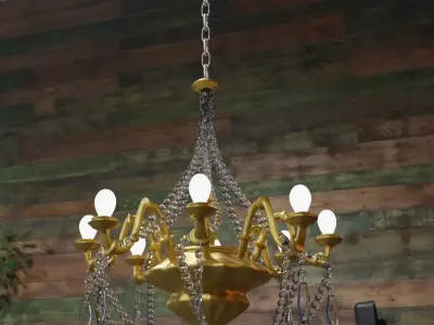 Chandelier gold Free 3D model