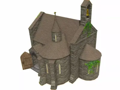 Medieval Church Game Ready Low-poly 3D model