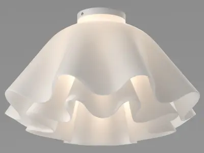 Ceiling Lamp Modern White Flower Semi-Flush mount 3D model