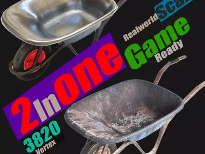 wheelbarrow Low-poly 3D model