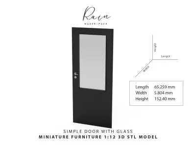 MINIATURE DOLLHOUSE DOOR 1 12 MINI DOOR FOR DOLLHOUSE 3D print model